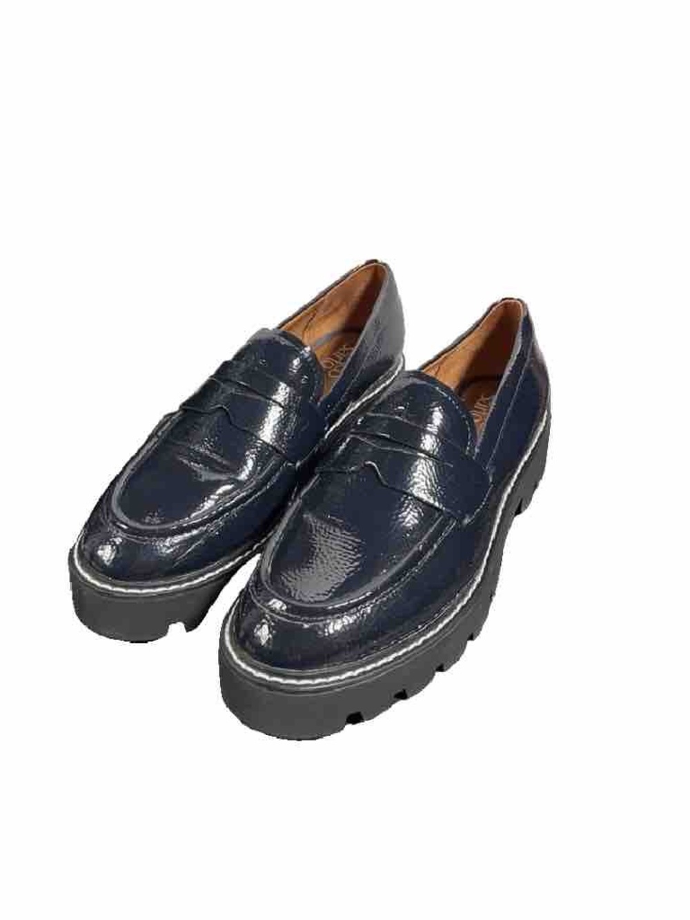 Franco Sarto Balin Patent Leather Lug Sole Chunky Loafers Midnight Blue (Size: 7 - Picture 11 of 16